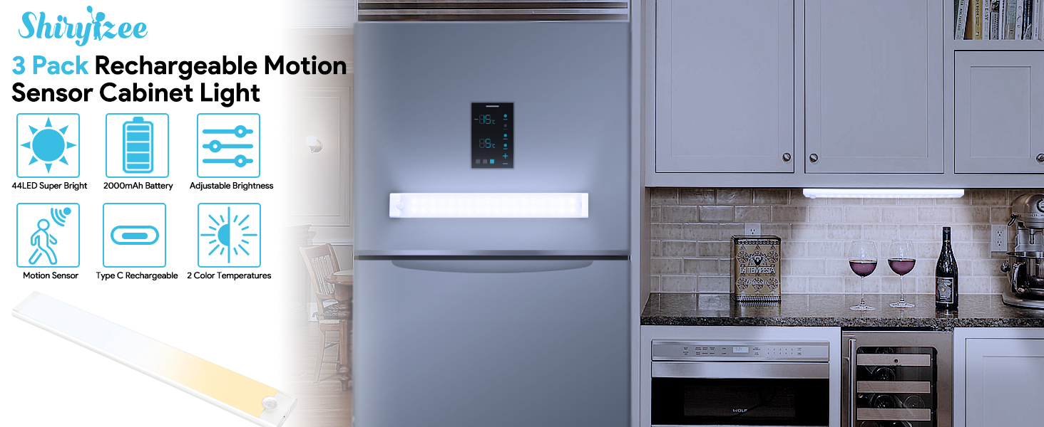 Under Cupboard Kitchen Lights,44 LED Motion Sensor under