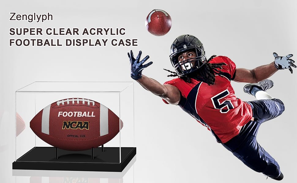 super clear acrylic football display case