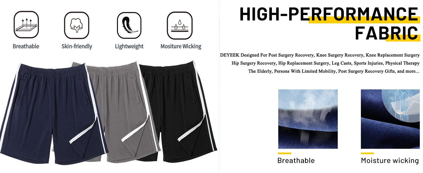 Deyeek Mens Tear Away Shorts Side Zippers Legs Shorts Basketball Short