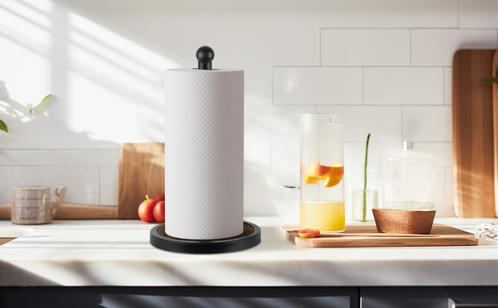 YINMIT Paper Towel Holder Countertop with Heavy Duty Wooden