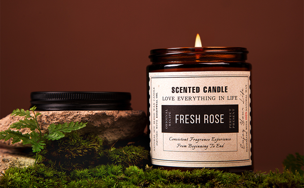 amber glass jar candle