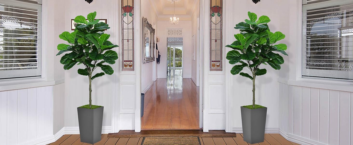 ASTIDY Fiddle Leaf Fig Tree Artificial 5FT Faux Fiddle