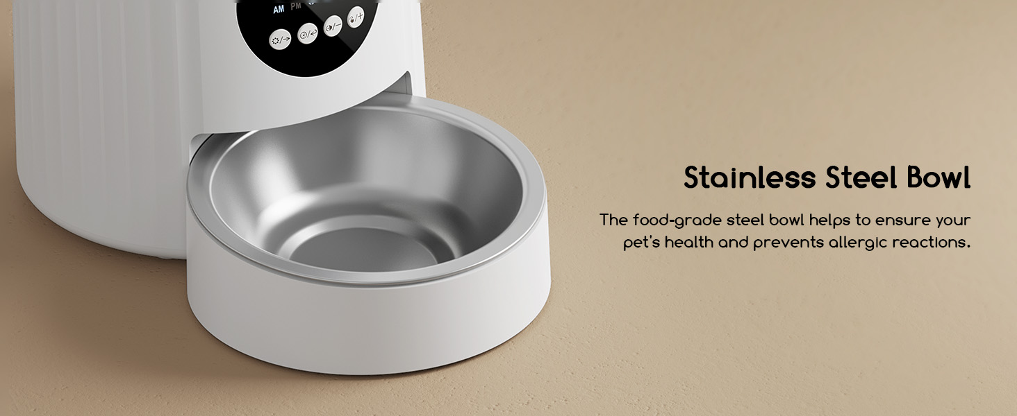Circular stainless steel bowl insert with raised rim, shown as a component of a larger appliance with food-grade quality specifications.