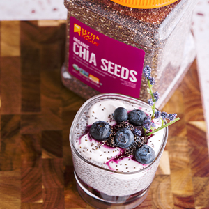 betterbody foods organic chia seeds chai seeds smoothie mix healthy snack omega 3 vegan keto healthy