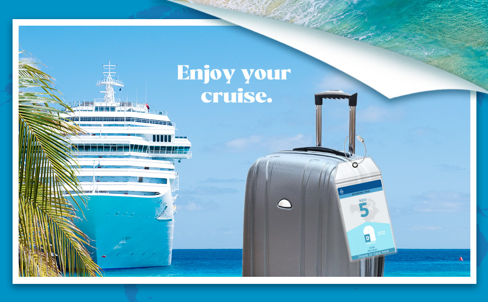 Oudain Carnival Cruise Ship Essentials Kit, 8 Waterproof Luggage Tag Holders, 4 ... 22 7