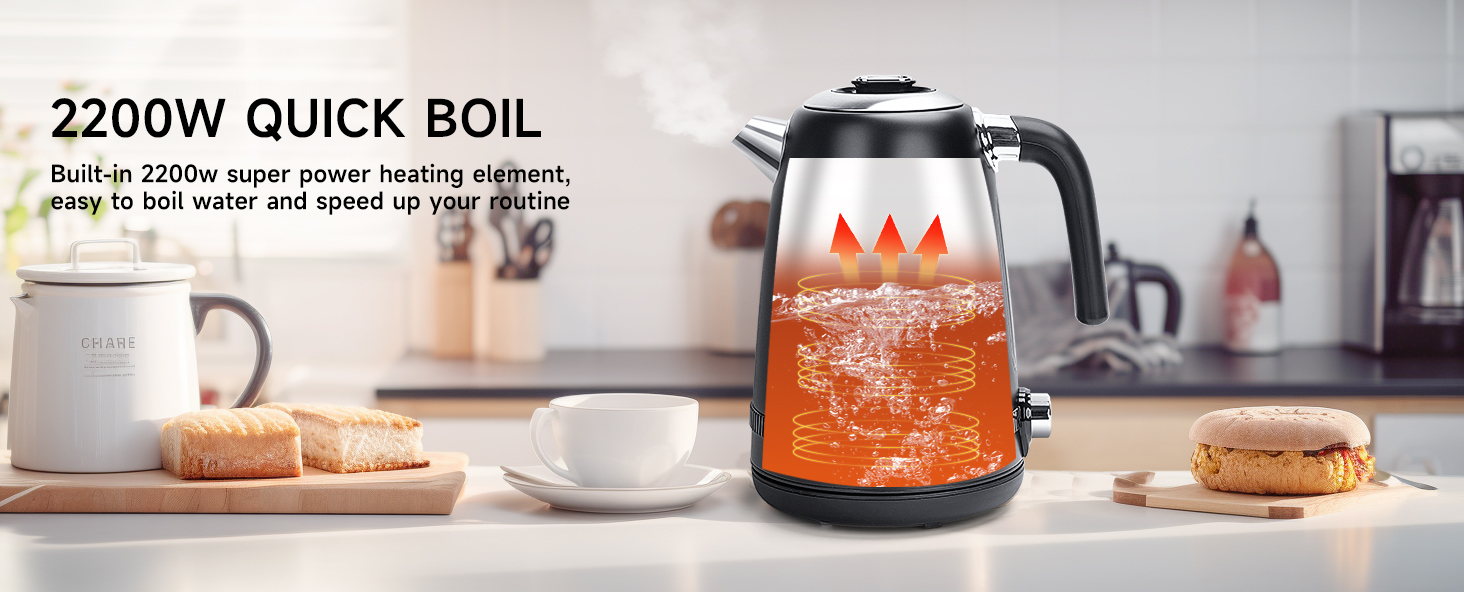 Aigostar Electric Kettle with Variable Temperature (40°C100°C), 1.7L