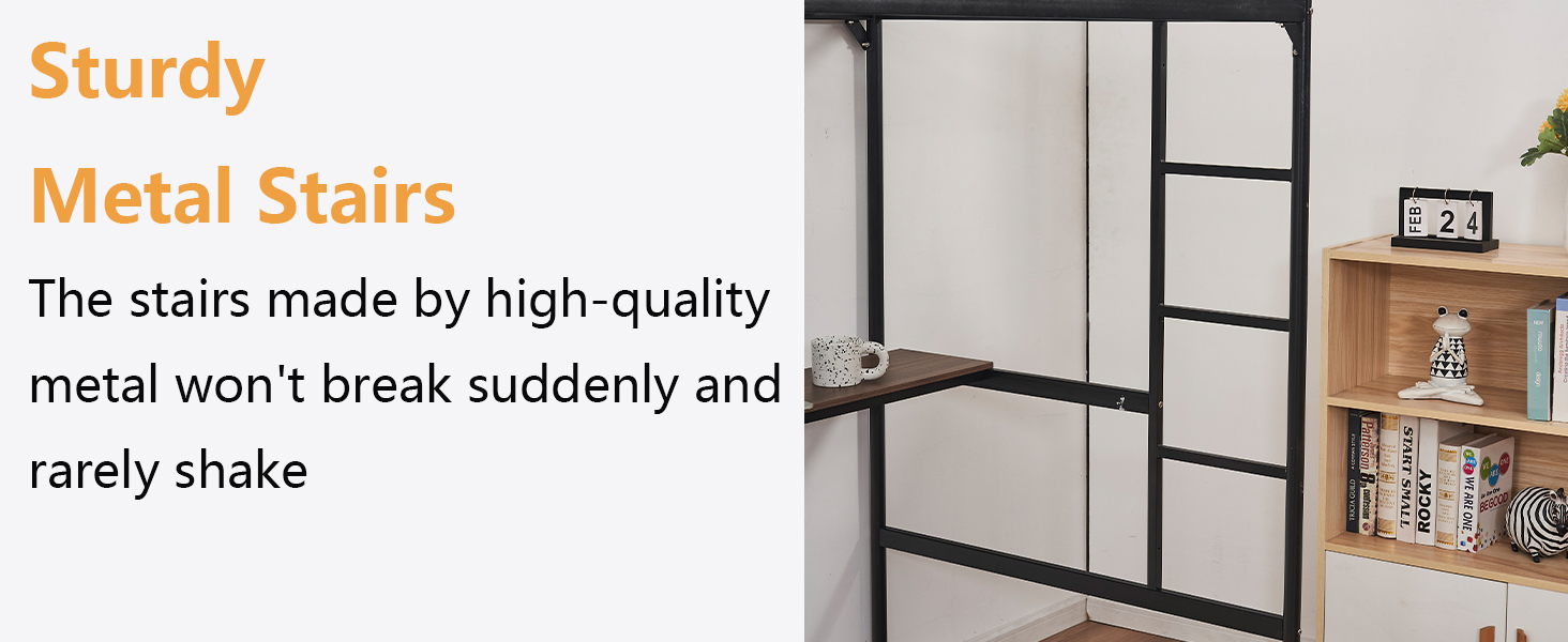 wanan Loft Bed Twin Size, Twin Loft Beds with FullLength