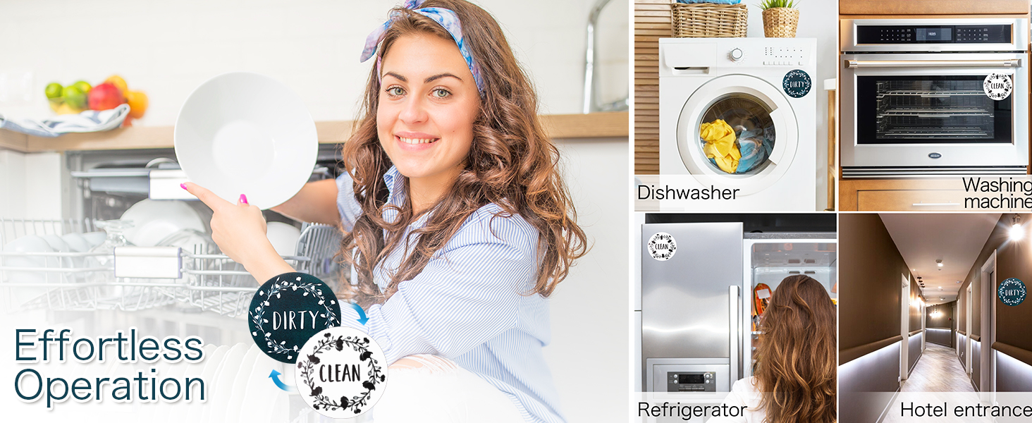 round dishwasher magnet clean dirty sign round