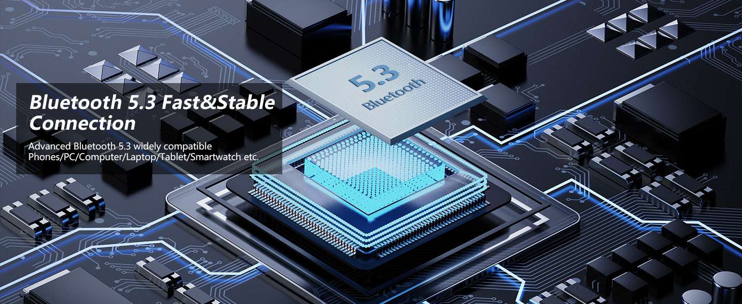 BANIGIPA Bluetooth Headset with Microphone, Open Ear Headphones with Noise Cancelling for Calling