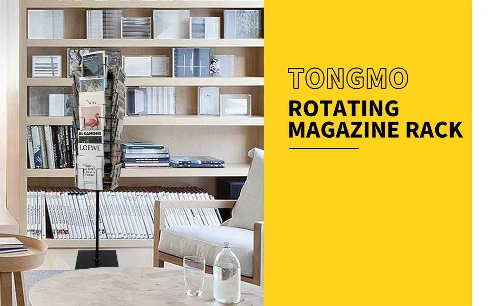 Rotating magazine rack stand