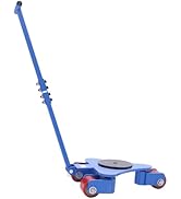 FiueStur Industrial Equipment Moving Dolly 2 Ton Capacity with Handle and Swivel Rollers for Heav...