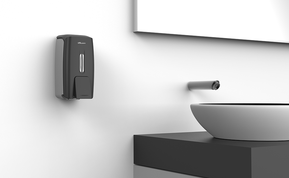 PLUSSEN Soap Dispenser Wall Mount, Adhesive No Drill Commercial Hand Soap Dispenser