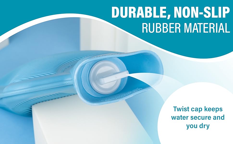 Pack of 3 Hot Water Bottles x3 Natural Rubber 1 litre Hot Water