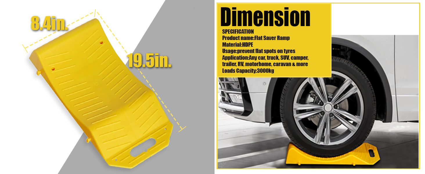 Zone Tech Tire Saver Ramps Premium Quality Portable Highly Visible