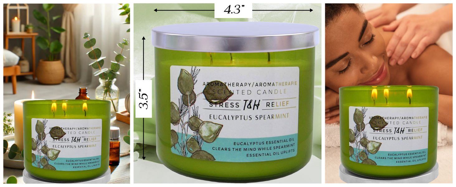 eucalyptus candle spearmint candles refreshing candles minty candle green candle soy scented candles