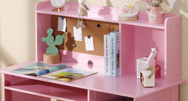 Kid's Study Desk and Chair Set is designed to inspire creativity for both boys and girls