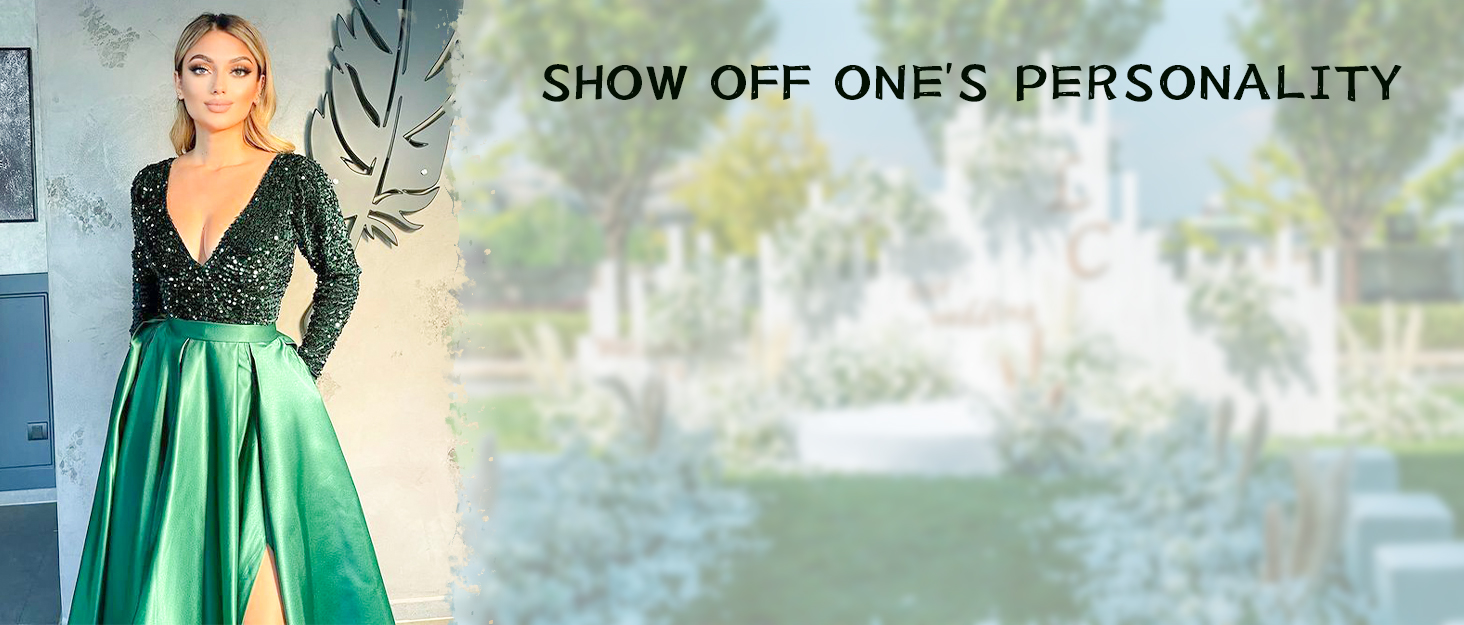 WilFiks Long Sleeve Prom Dresses V Neck Sequin Formal