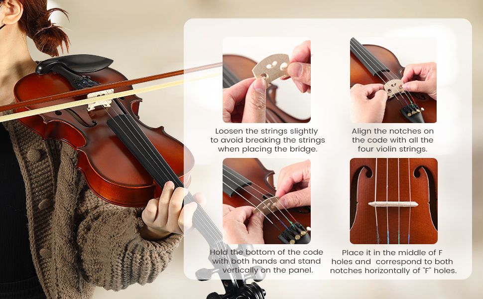 Asmuse Full Size 4/4 Violin Kit, Premium Solid Wood Starter