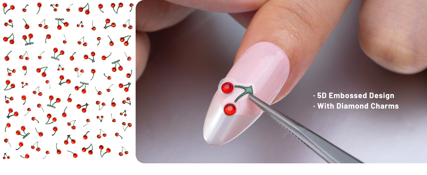 cherry nail stickers 02