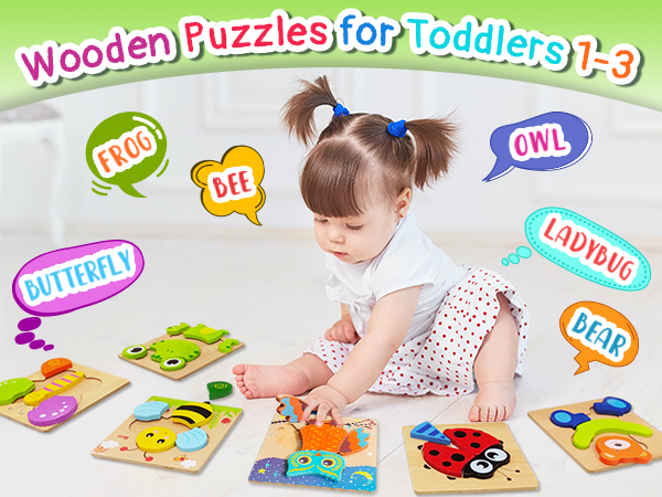 wooden puzzles for toddler 1-3