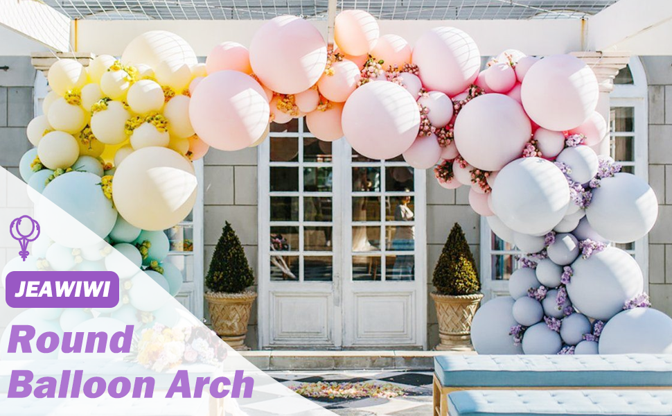 JEAWIWI Round Balloon Arch Kit 2m with Widened Base, Gold