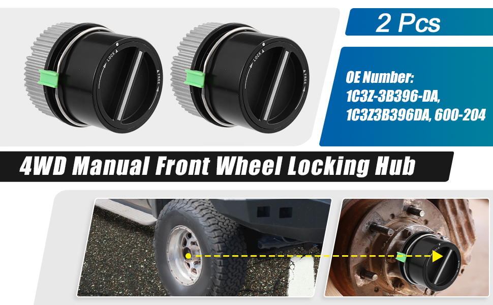 X AUTOHAUX 1 Pair 4WD Front Manual Wheel Locking Hub 1C3Z