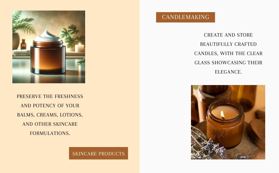 Perfect jars for skincare products or candlemaking