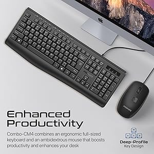 Full-Sized Keyboard with Deep Profile Keys