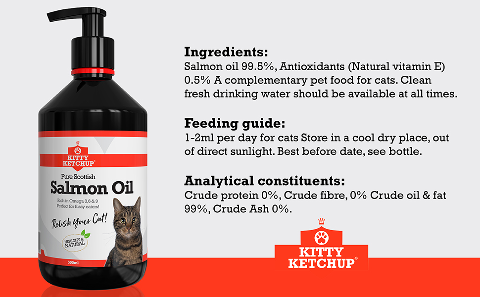 Pure Scottish Salmon Oil for Cats 500ml 100 Pure Natural Omega 3