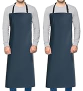 Homsolver 2 Pack Waterproof Rubber Vinyl Apron for Unisex Adult, Lightweight Chemical Resistant I...