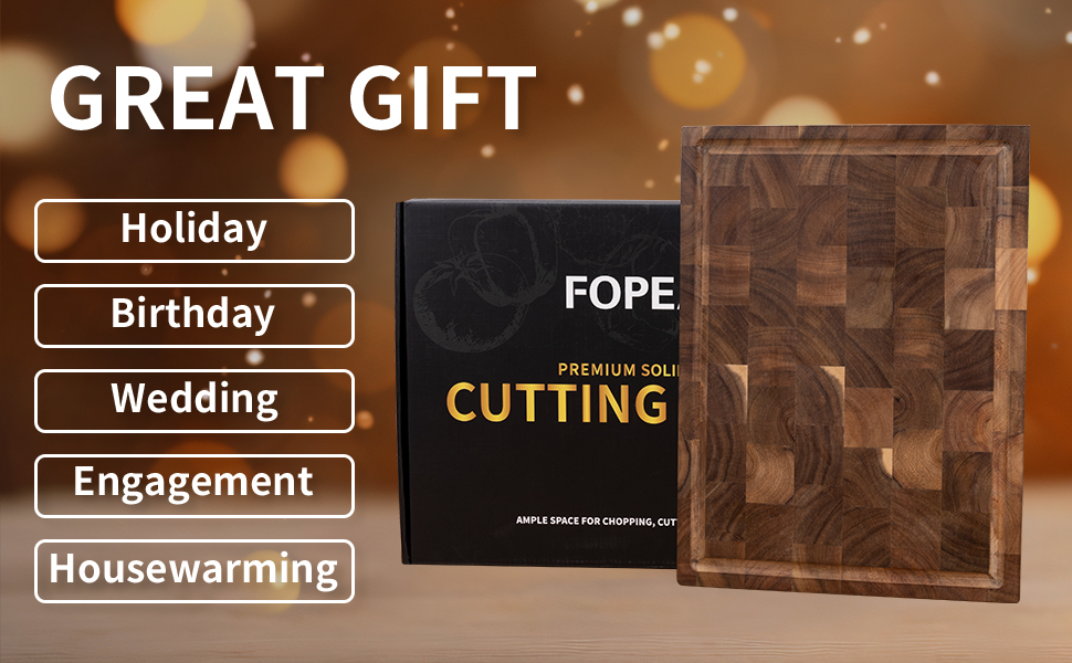 Fopeat Acacia Wood Cutting Board for Kitchen, 1.5" Thick
