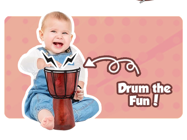 8 Inch Mini Wooden Toy Drum