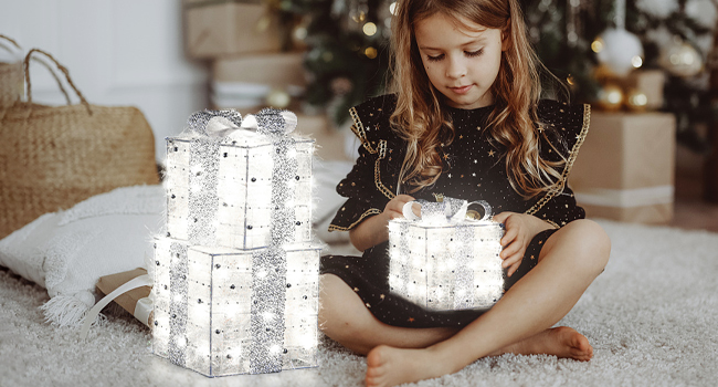 Christmas Lighted Gift Boxes