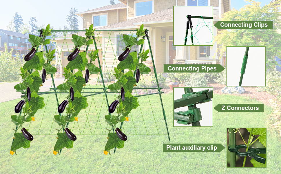 Cucumber Trellis for Raised Bed Foldable Arch Trellis for