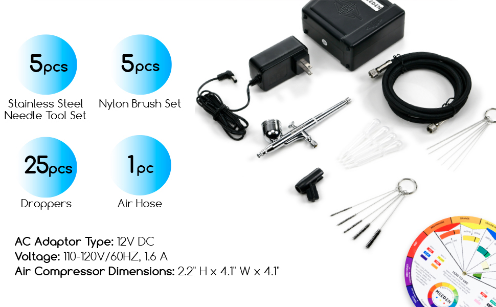 MEEDEN MultiPurpose Airbrushing System Kit with Portable Mini Airbrush