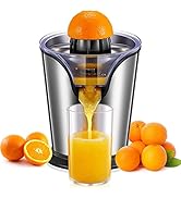 FOHERE Electric Citrus Juicer, Orange Juicer Machine with 2 Size Cones, Stainless Steel Citrus Pr...