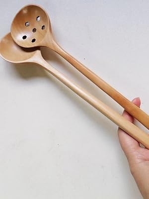 Amazon.co.jp: YFWOOD スプーン 穴あきスプーン 27.5cm みそ