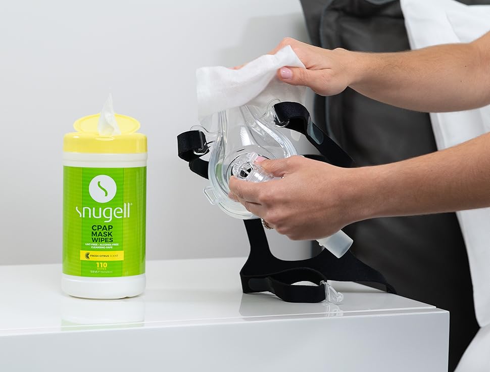 CPAP Mask Wipes by Snugell 110 Count Fresh Citrus Scent 100 Soft