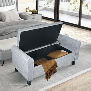Velvet Storage Bench for Bedroom