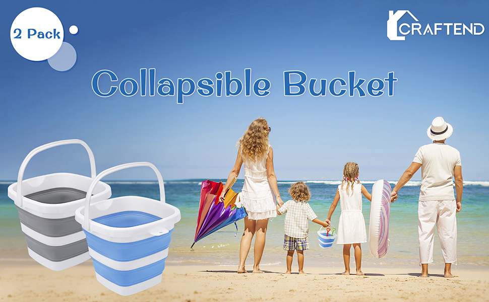 2 Pack Collapsible Buckets 5L 1.3Gallon Small Cleaning