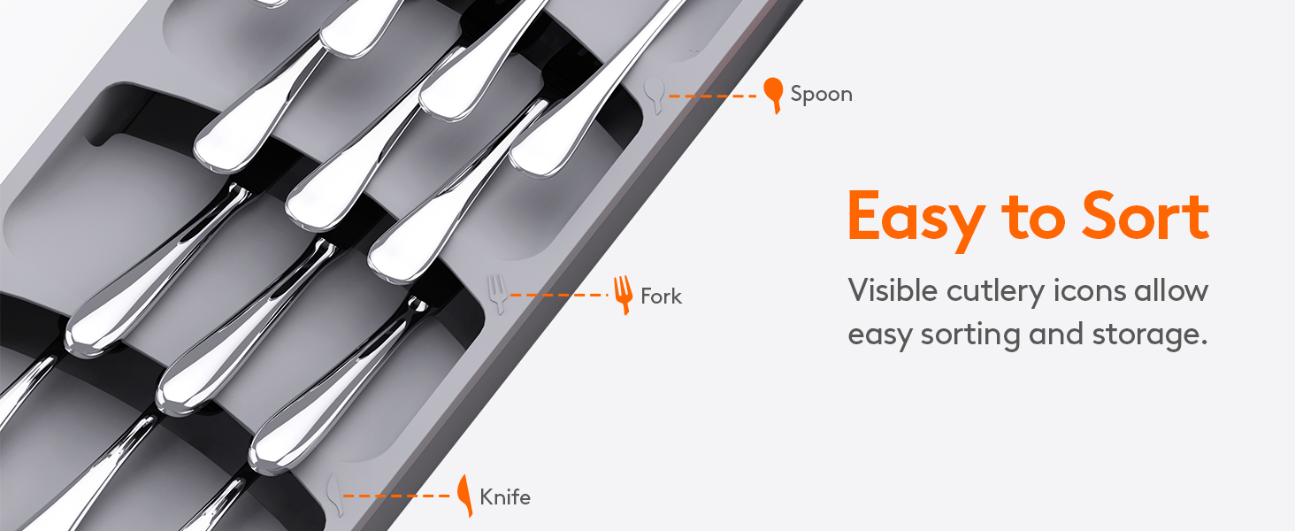 Lifewit Cutlery Drawer Organiser, Expandable Utensil Tray for Kitchen