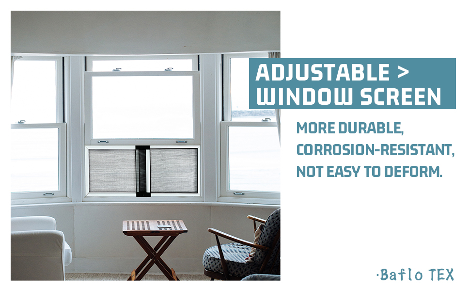 BafloTEX Window Screen, Window Screens Expandable, Adjustable Window