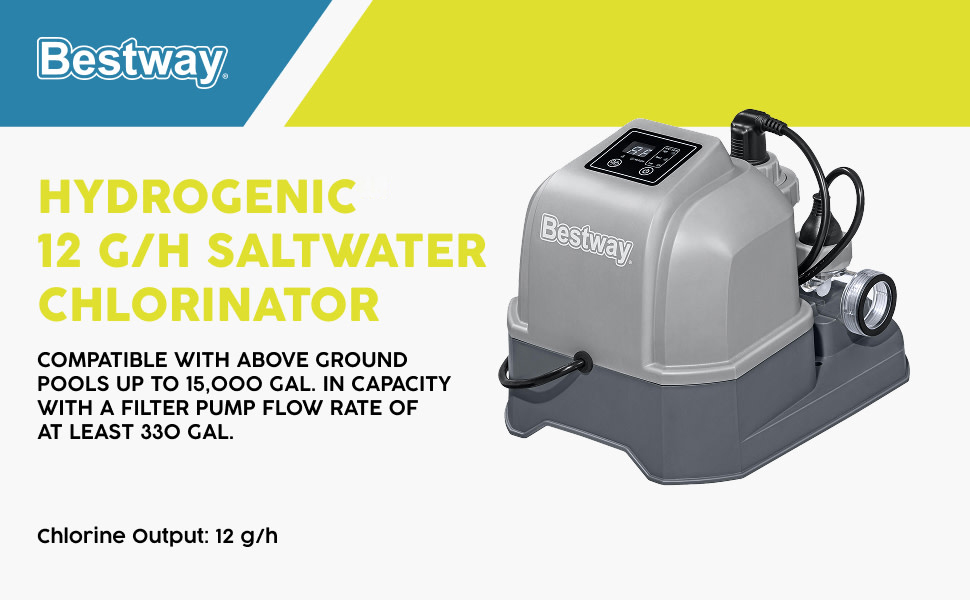Amazon.com : Bestway Hydrogenic 12 G/H Saltwater Chlorinator