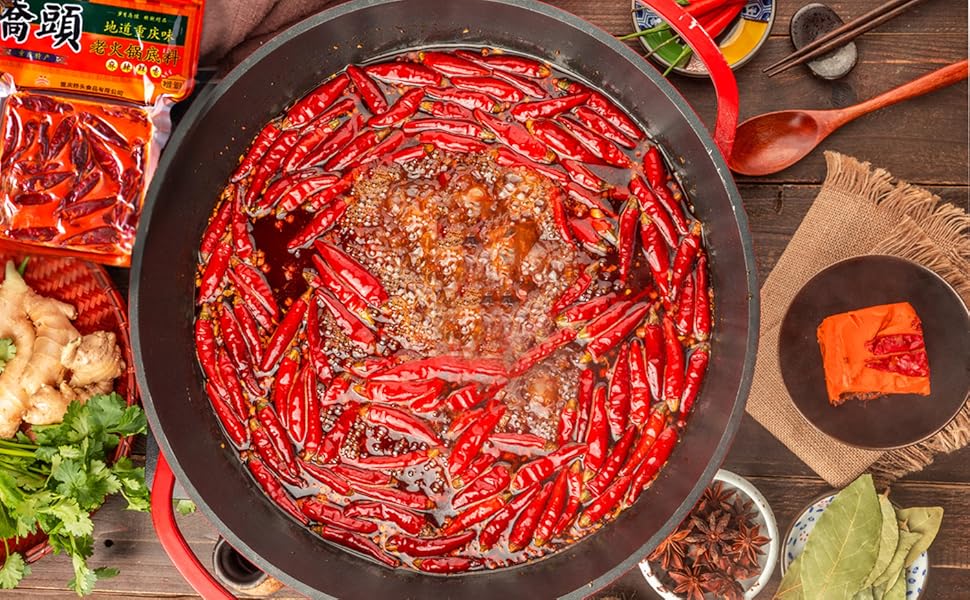 17.63 oz (500g) Chongqing Qiaotou Hot Pot Base, Spicy And