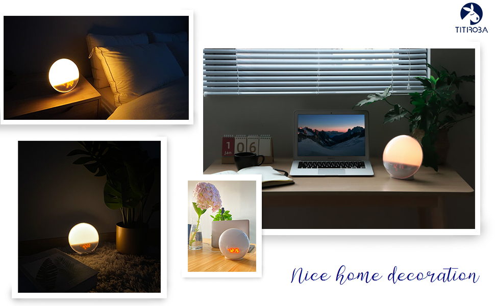 TITIROBA Wake Up Light, Sunrise Alarm Clock Radio, Bedside