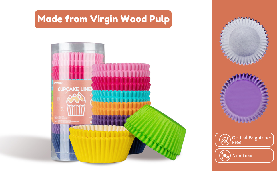 Parmedu 400pcs Paper Cupcake Liners Standard Size 2 Inches Muffin