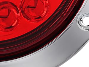 round tail light 4Inch 24LED red brake turn signals lights with Stainless Steel Chrome Bezel