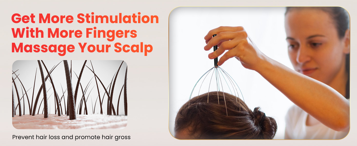 COMFIER 20 Fingers Head Massager Scalp Stress Relax, Manual