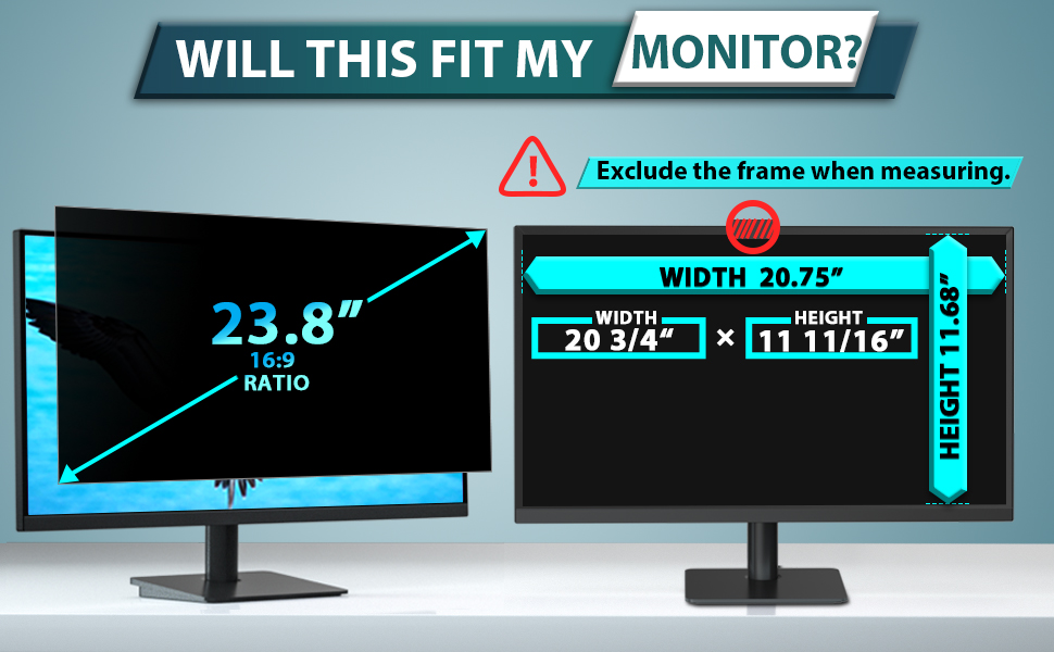 [2 Pack] Computer Privacy Screen 23.8 Inch Filter for 169