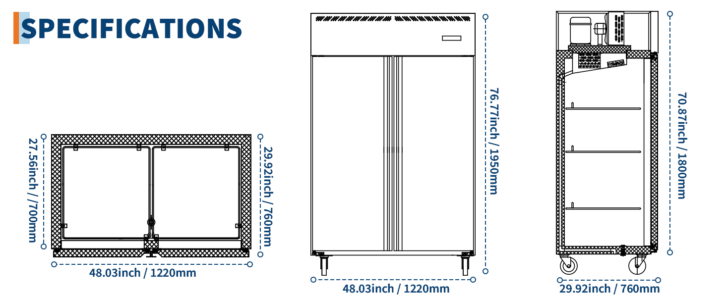 48" W Commercial Freezer